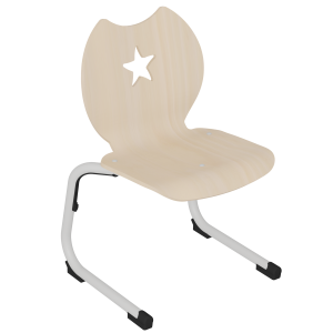 Chaise GIPSY II coque Étoile bois Blueprotech® piètement aluminium époxy - T4
