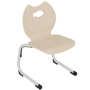 Chaise GIPSY II coque Poisson bois Blueprotech® piètement aluminium époxy - T4