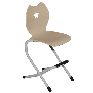 Chaise LILA II coque Étoile bois Blueprotech® piètement acier époxy - H52 cm