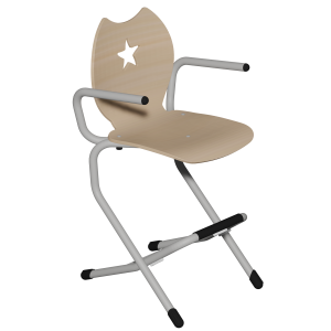 Bridge LILA II coque Étoile bois Blueprotech® piètement acier époxy - H52 cm
