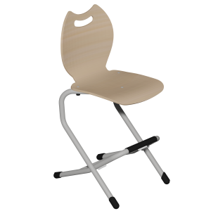 Chaise LÉNA II coque Bandana bois Blueprotech® piètement aluminium époxy - H52 cm