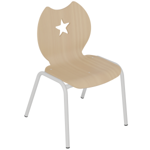 Chaise NÉMO II coque Étoile bois teinté piètement époxy - T4