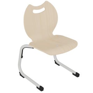 Chaise GIPSY II coque Bandana bois teinté piètement aluminium époxy - T4