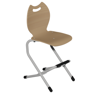 Chaise LILA II coque Bandana bois teinté piètement acier époxy - H52 cm