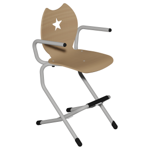 Bridge LILA II coque Étoile bois teinté piètement acier époxy - H52 cm