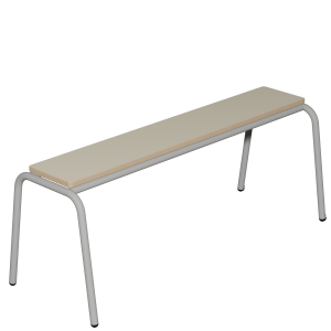 Banc MOLY MDF mélaminé ép.19 mm chant vernis piètement époxy - L120 cm - T6 - Ivoire