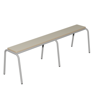 Banc MOLY MDF mélaminé ép.19 mm chant vernis piètement époxy - L160 cm - T6 - Ivoire