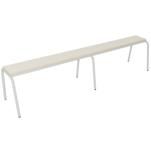 Banc MOLY MDF mélaminé ép.19 mm chant vernis piètement époxy - L200 cm - T6 - Ivoire
