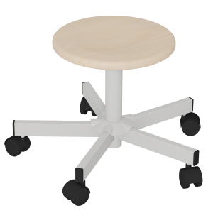 Tabouret PAGALY mobile assise Blueprotech® piètement époxy - T3