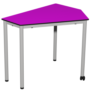 Table VERSATI plateau ép.13 mm stratifié compact chant âme noire piètement époxy - 90x69 cm - T6