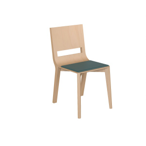 Chaise MATHILDE assise tissu enduit dossier et piètement bois - T6