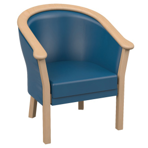 Fauteuil MAMBO tissu enduit piètement bois -angement L72xP66xH80 cm