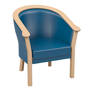 Fauteuil MAMBO tissu enduit piètement bois -angement L72xP66xH80 cm