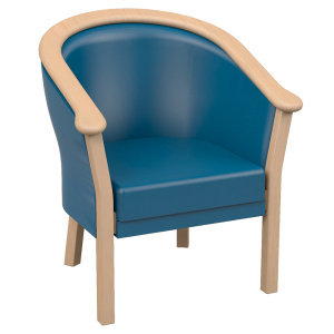 Fauteuil MAMBO tissu enduit piètement bois -angement L72xP66xH80 cm