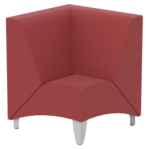 Chauffeuse d'angle ZÉPHIR tissu enduit piètement époxy - L74xP74xH80 cm - Gris alu RAL 9006