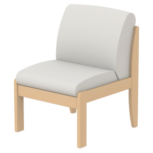 Chauffeuse BERMUDES assise et dossier tissu enduit piètement bois - L60xP68xH83 cm