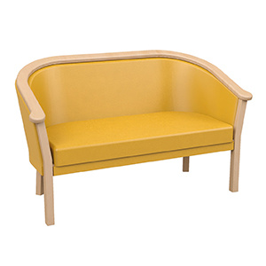 Canapé MAMBO tissu enduit piètement bois - L133xP66xH80 cm