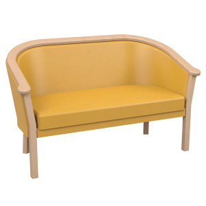 Canapé MAMBO tissu enduit piètement bois - L133xP66xH80 cm