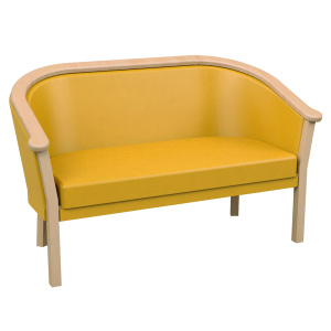 Canapé MAMBO tissu enduit piètement bois - L133xP66xH80 cm