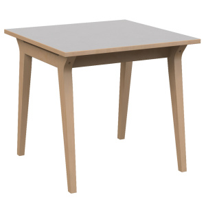 Table MATHILDE plateau ép.24 mm stratifié chant et piètement bois - 80x80 cm - T6