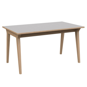 Table MATHILDE plateau ép.24 mm stratifié chant et piètement bois - 140x80 cm - T6