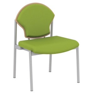 Chaise 590 assise et dossier tissu enduit piètement époxy - L66xP65xH91 cm