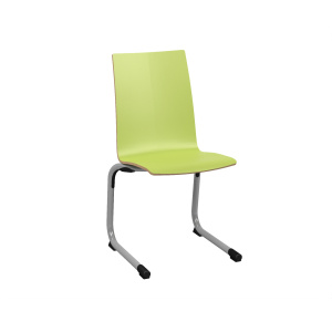Chaise GALLA PREMIUM coque C12 Alvana stratifié chant brut piètement aluminium époxy - T6