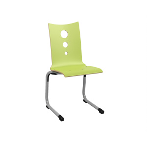 Chaise GALLA coque C16 Bulle stratifié chant brut piètement aluminium époxy - T6