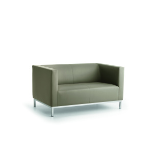 Canapé ARGO 2 places tissu enduit piètement chromé - L128xP76xH67,5 cm