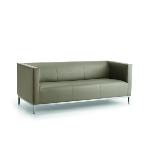 Canapé ARGO 3 places tissu enduit piètement chromé - L178xP76xH67,5 cm