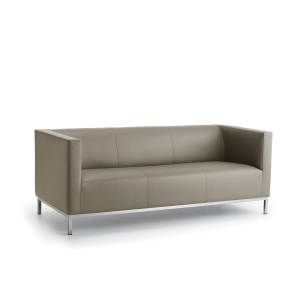 Canapé ARGO 3 places tissu enduit piètement chromé - L178xP76xH67,5 cm