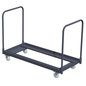 Chariot de transport pour 18 chaises pliantes - L127xP58xH89 cm - Noir RAL 9005