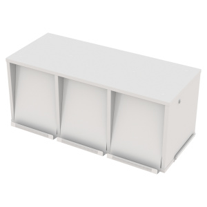 Présentoir à périodiques LINÉAL/NATUR mélaminé 3 portes époxy à intégrer pour rayonnage L90 cm