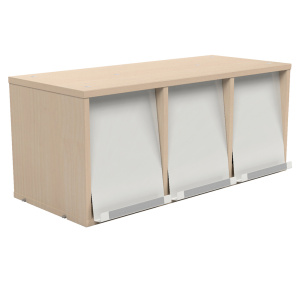 Présentoir à périodiques COLOR/HARMONY mélaminé 3 portes époxy à intégrer pour rayonnage L90 cm