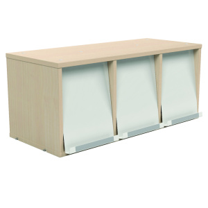 Présentoir à périodiques COLOR/HARMONY mélaminé 3 portes époxy à intégrer pour rayonnage L90 cm