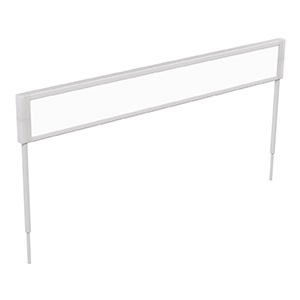 Signalétique latérale LINÉAL ABS et plexiglas pour rayonnage double face - Blanc