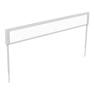 Signalétique latérale LINÉAL ABS et plexiglas pour rayonnage double face - Blanc