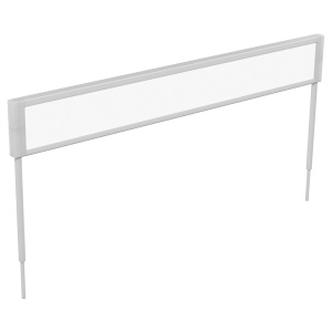 Signalétique latérale LINÉAL ABS et plexiglas pour rayonnage double face - L60 cm - Blanc