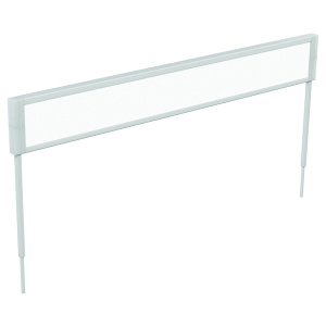 Signalétique latérale LINÉAL ABS et plexiglas pour rayonnage double face - L60 cm - Blanc