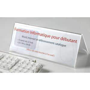 Support de message double face plexiglas - L17,8xH10,8 cm