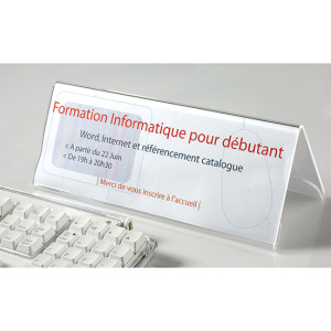 Support de message double face plexiglas - L17,8xH10,8 cm