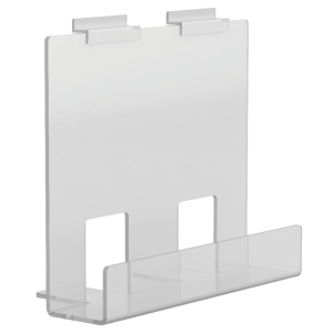 Présentoir pour rainure acrylique transparent - L30xP6xH25 cm