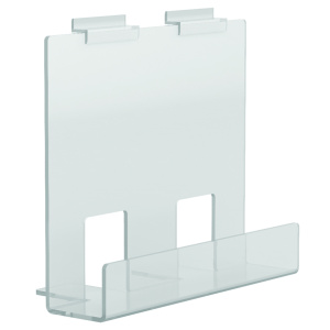 Présentoir pour rainure acrylique transparent - L30xP6xH25 cm