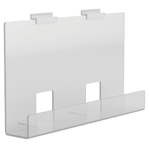 Présentoir pour rainure acrylique transparent - L46xP6xH25 cm