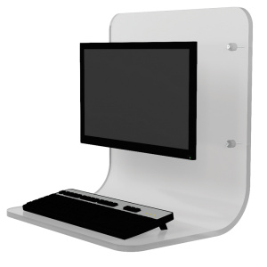 Support PC mural PMMA écran 15 à 23 pouces - L57xP40xH56,5 cm