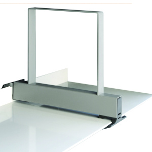 Serre-livres époxy époxy et ABS pour tablette chant aile d'avion - L28,7xH24,5 - Gris alu RAL 9006