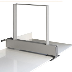 Serre-livres époxy époxy et ABS pour tablette chant aile d'avion - L28,7xH24,5 - Gris alu RAL 9006