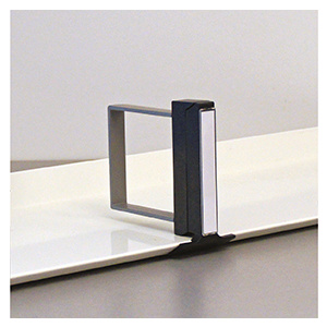 Serre-livres avec signalétique ABS et époxy - petit étrier - Gris/gris alu RAL 9006