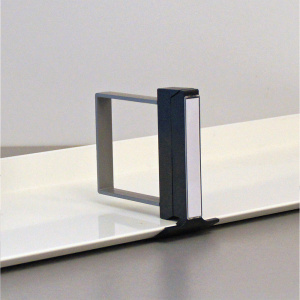 Serre-livres avec signalétique ABS et époxy - petit étrier - Gris/gris alu RAL 9006