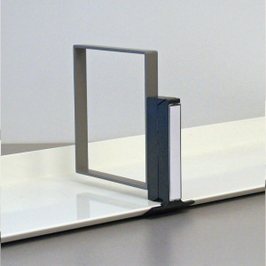 Serre-livres avec signalétique ABS et époxy - grand étrier - Gris/gris alu RAL 9006